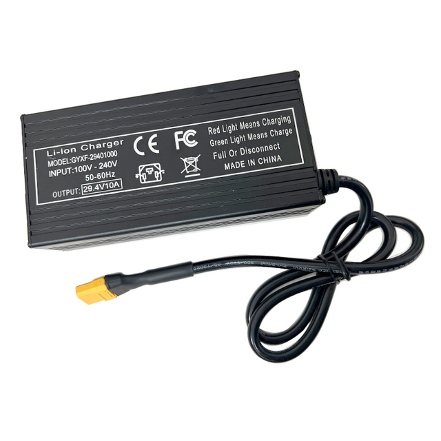 Factory Customized High Quality Aluminum Alloy 29.4V10A Lithium Battery Charger 29.2V Golf Cart Electric Car Battery Charger