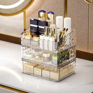 Yimijia Cosmetic Storage Box Large Capacity Desktop Organizer <b>With</b> <b>Drawers</b> For Makeup Skincare Lipstick Storage - Product Image 1