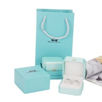 Boîte à bijoux et sac en velours haut de gamme avec logo personnalisé pour boucles d'oreilles, bagues, colliers, emballage cadeau
