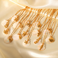 Colliers en acier inoxydable avec pendentifs pour femmes, accessoires tendance d'été imperméables pour le cou, bijoux de mode, cadeaux