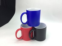 Vente en gros de tasses à café en céramique noire de 11 oz pour la sublimation, tasse magique à changement de couleur pour la sublimation