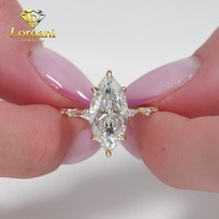 4CT Markiz Pırlanta Yüzük Moda Kadın Takısı 14 Ayar Som Altın İşlemeli Markiz DEF VVS Laboratuvar Pırlantası Nişan Alyansı