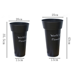 Maceta decorativa de alta calidad <span class=keywords><strong>para</strong></span> flores cortadas, Cubo de flores de plástico blanco y negro <span class=keywords><strong>para</strong></span> decoración del hogar - Product Image 5