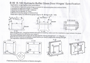 Charnière de <span class=keywords><strong>porte</strong></span> de douche hydraulique en aluminium à 90 degrés pour <span class=keywords><strong>porte</strong></span> en verre de salle de bain en acier inoxydable - Product Image 5
