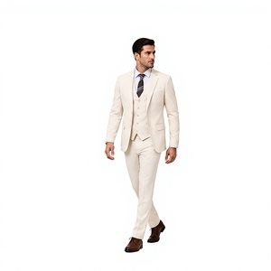 Costume formel 3 pièces WARPRO INDUSTRY pour homme, coupe ajustée, blazer, gilet et pantalon, idéal pour mariage, marié, affaires, soirée, gentleman, 100% coton - Product Image 5