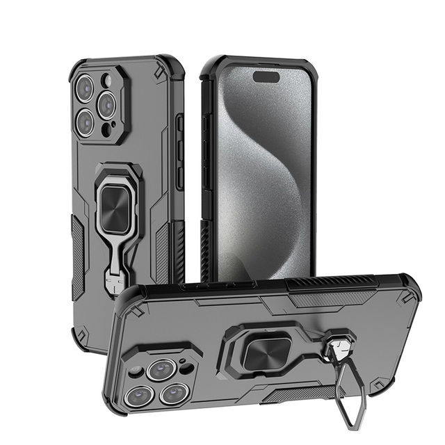 Magnetic Ring Kickstand Protector Back Cover for iPhone 16E 15 14 13 Shockproof  Mobile Phone Accessories for Samsung S25 Edge