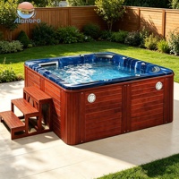 Jacuzzi pour 5 ou 6 personnes, bain d'extérieur, massage pour jardin, spa ajuzi, grande taille, jets de tourbillon