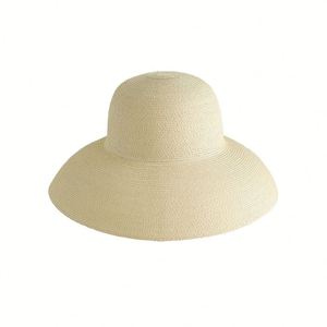 Sombrero de Paja Rafia con Logotipo Personalizado OEM ODM, Elegante Forma de Campana, Diseño a Cuadros, Protección UV, para Resorts y Eventos - Product Image 4