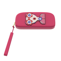 Sac de rangement pour lunettes de soleil pour femmes, modèle n° 3 étuis à lunettes portables en silicone résistant aux chocs avec boucle de suspension et fermeture éclair