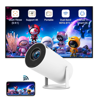 Hotack Vente en Gros HY300Pro + Smart Android TV 1700 Lumens Mini Téléphone Home Cinéma Cinéma Projecteur 4K