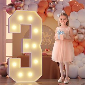 <span class=keywords><strong>N</strong></span>úmero Luminoso Decorativo de 1.2 Metros de Altura, Funciona con Baterías, para Decoració<span class=keywords><strong>n</strong></span> de Bodas y Fiestas al Aire Libre, Requiere Ensamblaje - Product Image 3