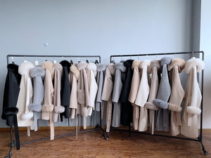 IN SALDO QIUCHEN - QC21004 <span class=keywords><strong>Cappotto</strong></span> da Donna in Misto Lana con Collo e <span class=keywords><strong>Tasche</strong></span> in <span class=keywords><strong>Pelliccia</strong></span> di Volpe Nero - Product Image 6