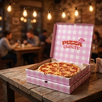 Boîte à pizza en carton ondulé de 13 pouces, imprimée sur mesure, jetable, de qualité alimentaire, pour la livraison de pizzas en restaurant