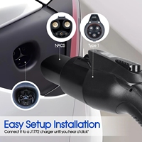 Adaptor Pengisian Daya J1772 Tipe 1 ke NACS 80 Amp 250 Volt AC dengan Cangkang Tahan Api, Konektor EV untuk Garasi dan Armada