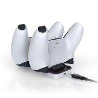 Station de charge double sans fil pour manettes PS5 – Nouveau support de charge magnétique compatible avec les joysticks pour plateformes de jeu PSP