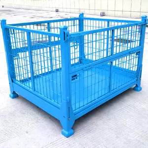Heavy-Duty forklift Steel Pallet Storage Cages Durable Metal Warehouses Logistics Safety Bins
