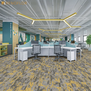 Karpet lantai kantor dengan interlock tahan api ramah lingkungan OEM komersial karpet Polypropylene persegi 50x50cm - Product Image 4