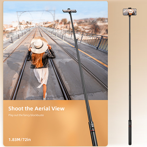 CYKE 1.83m alüminyum alaşımlı ultra uzun çubuk entegre gizli tasarım kablosuz uzaktan kumanda cep telefonu özçekim çubuğu tripod C10 - Product Image 4