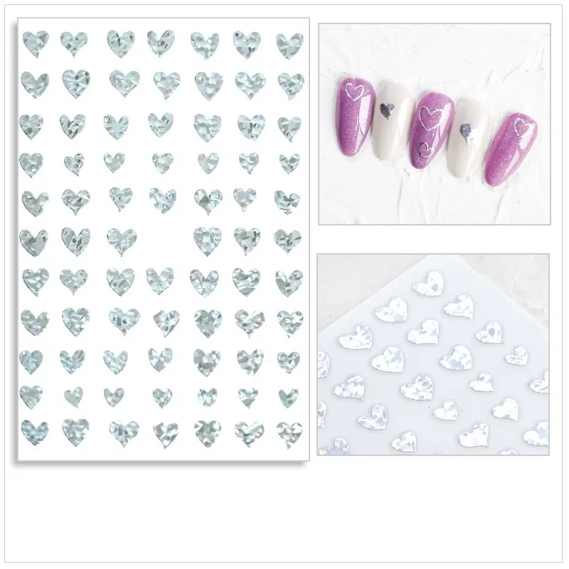 [ Express Yourself ]3D Nail Sticker Colorful Heart Love Self-Adhesive Slider Letters Gel Nail Transfer Sticker
