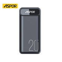 Untuk A396PD 20000mAh 22.5W PD Pengisian Cepat Tahan Air Power Bank Ultra Tipis dengan Layar LED Output USB Ganda & Tipe-C