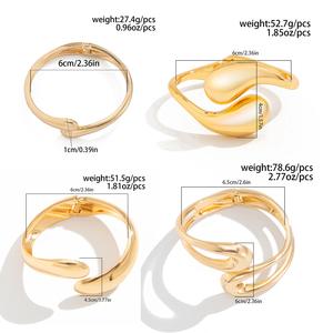 <span class=keywords><strong>4</strong></span> Miếng Thiết Kế Kim Loại Lớn Giọt Bangles Vòng Đeo Tay Thiết Lập Cho Phụ Nữ Hợp Thời Trang Phụ Nữ Hàng Ngày Dày Cuff Vòng Đeo Tay Thời Trang Tay Đồ Trang Sức - Product Image 6