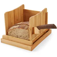 売れ筋キッチンツール調理ベーキングパン収納スライサートレイパンの厚さ調節可能モダンで耐久性のある竹パンスライサー