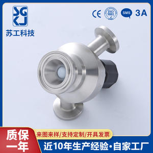 Vanne d'échantillonnage sanitaire à port unique sur mesure en acier inoxydable 316 à structure angulaire pour l'échantillonnage aseptique de l'eau - Product Image 2