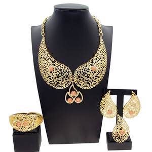 Zhuerrui Set di gioielli placcati in oro italiano Set di gioielli in oro brasiliano di <span class=keywords><strong>alta</strong></span> qualità collana bracciale catena Set di gioielli H00550 - Product Image 6