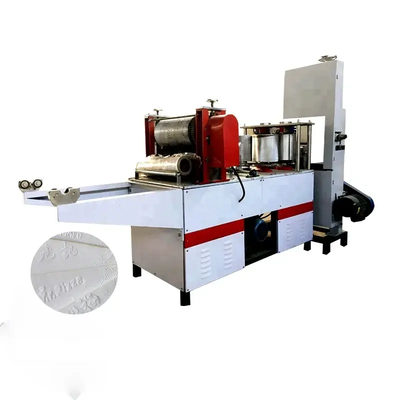 Полностью автоматическая машина для изготовления салфеток 2 вида цветов печати и тиснения