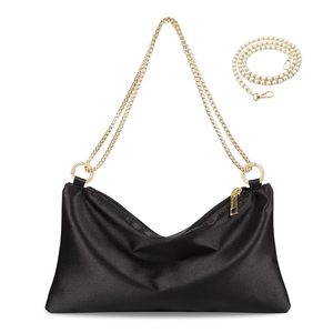 Borsa a tracolla personalizzata Logo donna moda donna imitata borsa di seta per cena con tracolla a catena - Product Image 1