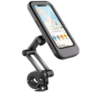 NOVISON Soporte Universal para Teléfono de Bicicleta y Motocicleta, Ajustable, Impermeable, con Clip de ABS, para Manillar - Product Image 1