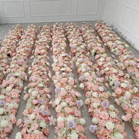 Handgefertigte Künstliche Seidenrosen Lange Blumenreihe für Hochzeiten, Hotel-Zeremonien, Dekoration, Fotografie-Hintergrund und Blumenläufer