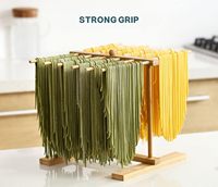 Séchoir à pâtes en bambou facile à installer avec baguette de transfert Séchoir à 12 barres pour nouilles et spaghettis