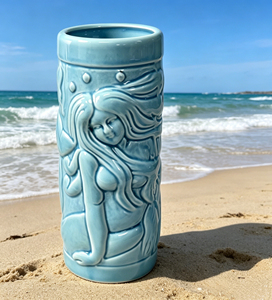 Taza Tiki de Cerámica BARCONIC con Diseño de Sirena Azul - Diseño Moderno y Ecológico para Fiestas, Capacidad de 700 ml para Vino o Cerveza - Product Image 4