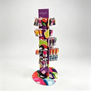 Expositor de brochas de maquillaje con ganchos, estantería metálica de 3 lados para organización de herramientas de salón, tienda de cosméticos y exhibidor de peines - Product Image 1