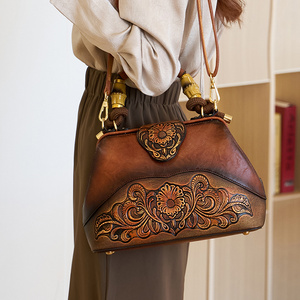 Borsa a tracolla in stile Vintage da donna a tracolla con motivo floreale filo in materiale Zip in poliestere regalo suocera - Product Image 2