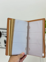 Carnet de voyage A6 vintage personnalisé Y824 avec couverture en cuir, petit carnet personnalisable à feuilles mobiles