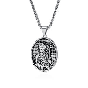 Collier pendentif religieux chrétien en acier inoxydable avec pièce de monnaie en or 18 carats, Vierge <span class=keywords><strong>Marie</strong></span> <span class=keywords><strong>Jésus</strong></span>, pour l'anniversaire des femmes - Product Image 3