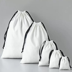 Custom Logo Cotton Canvas <b>Drawstring</b> Pouch <b>Bags</b> Multiple Sizes Reusable Gift Packaging Jewelry Cosmetic Storage <b>Bags</b> Wholesale - Product Image 2
