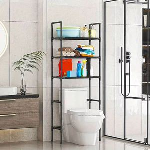 Étagère de rangement en métal à 4 niveaux pour salle de bain, organisateur gain de place au-dessus des toilettes pour accessoires de salle de bain - Product Image 5