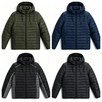 Doudoune matelassée décontractée pour homme, tendance automne-hiver, à capuche, couleur unie, coupe-vent, respirante, avec col montant et bord-côte