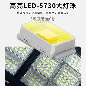 ไฟถนนโซลาร์เซลล์ LED สำหรับภายนอกอาคาร กันน้ำ IP65 พร้อมรีโมทคอนโทรล ติดผนัง โมโนไซริสเตอร์เซลล์ รับประกัน 5 ปี - Product Image 3