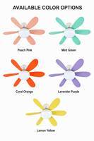 Ventilateur de plafond LED silencieux E26 E27 à 6 pales souples, petit ventilateur décoratif avec lumière pour chambre d'enfant et décoration intérieure