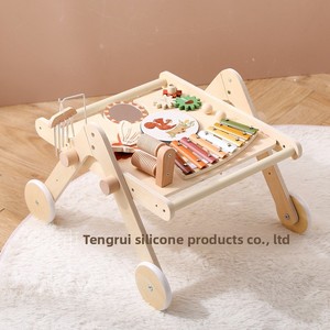 Table musicale multifonctionnelle en <span class=keywords><strong>bois</strong></span> pour enfants, chariot d'éveil musical, <span class=keywords><strong>instrument</strong></span> <span class=keywords><strong>de</strong></span> percussion Orff avec clochettes et tambour, 6 pièces - Product Image 3