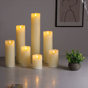 <span class=keywords><strong>Bougie</strong></span> pilier <span class=keywords><strong>LED</strong></span> sans flamme Mermei, alimentée par piles, en cire de paraffine, sûre, écologique, avec minuterie et télécommande, pour la décoration de la maison - Product Image 3