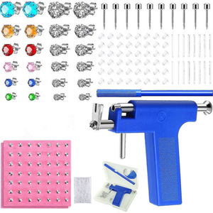 Ensemble de clous d'oreille punk en zircon coloré Gaby, clous d'oreille, pistolet de perçage, outil de perçage corporel pour oreilles, nez, <span class=keywords><strong>nombril</strong></span> - Product Image 1