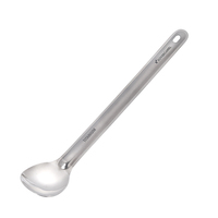 Portable extérieur pur titane vaisselle ensemble longue poignée étendue fourchette cuillère Camping café Dessert remuer cuillère vaisselle