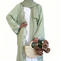 Abaya de luxe à manches brodées de fleurs, taille plus, coupe ajustée, nouvelle robe islamique traditionnelle pour femmes, robe de fête musulmane