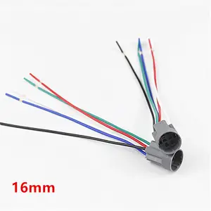 16mm 19mm 22mm 25mm Metal Button Socket Connector Cable Socket for wiring 2-6 wires stable lamp light button Connector
