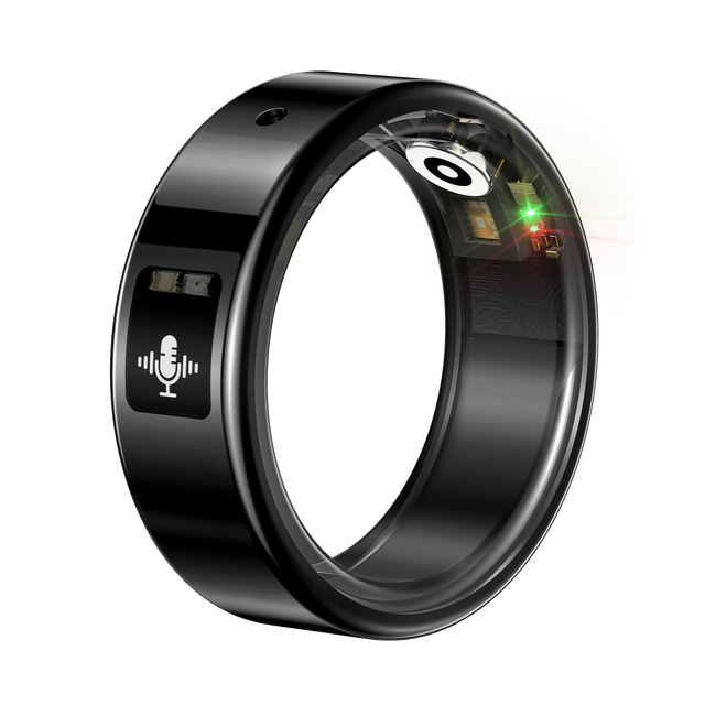 SR09 New Smart Ring Fitness Tracker Sleep Heart Rate Monitor for Men Women Android OS App Control Stainless Steel IP68